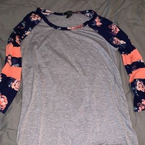 Floral baseball tee